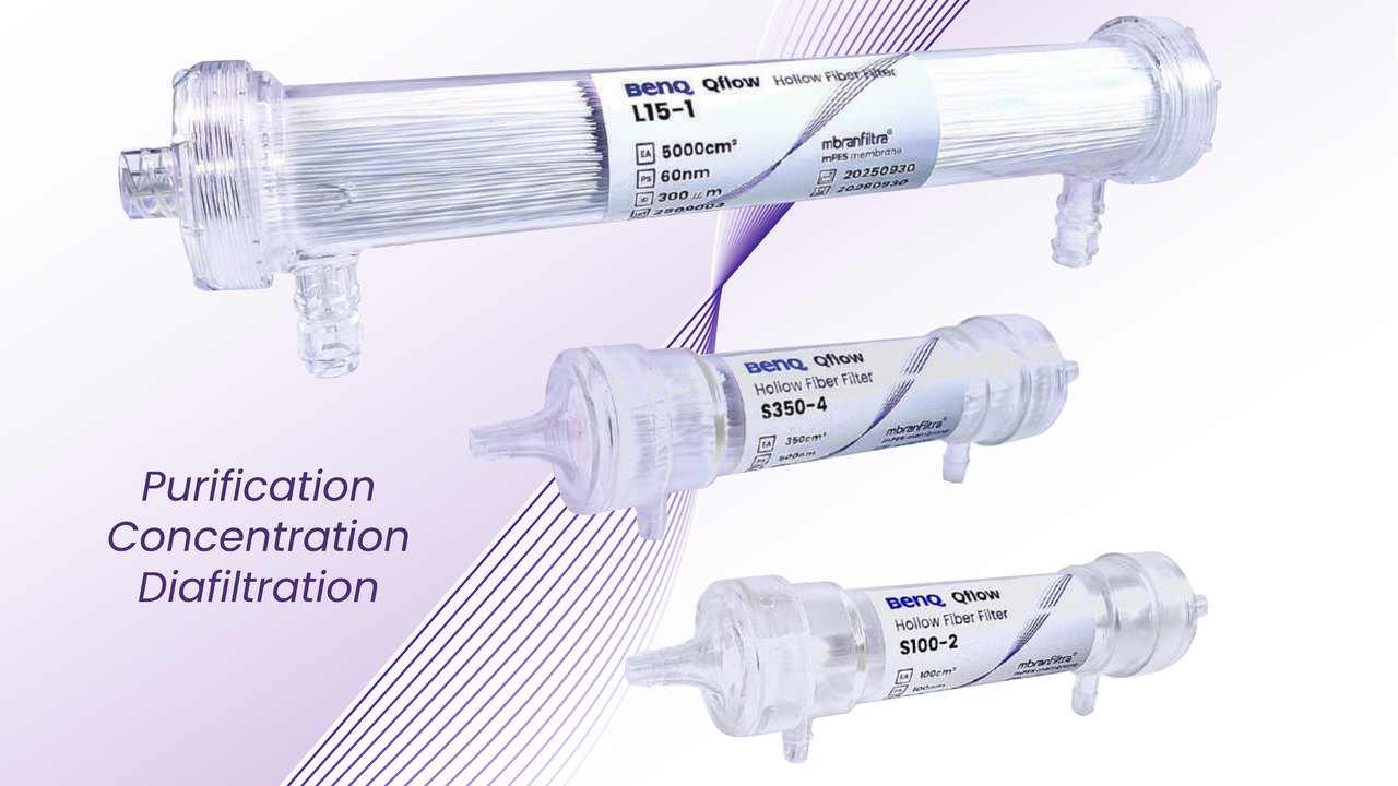 明基透析 × 膜淨材料 Qflow 外泌體過濾器 BenQ Dialysis × mbranfiltra Qflow exosome filter