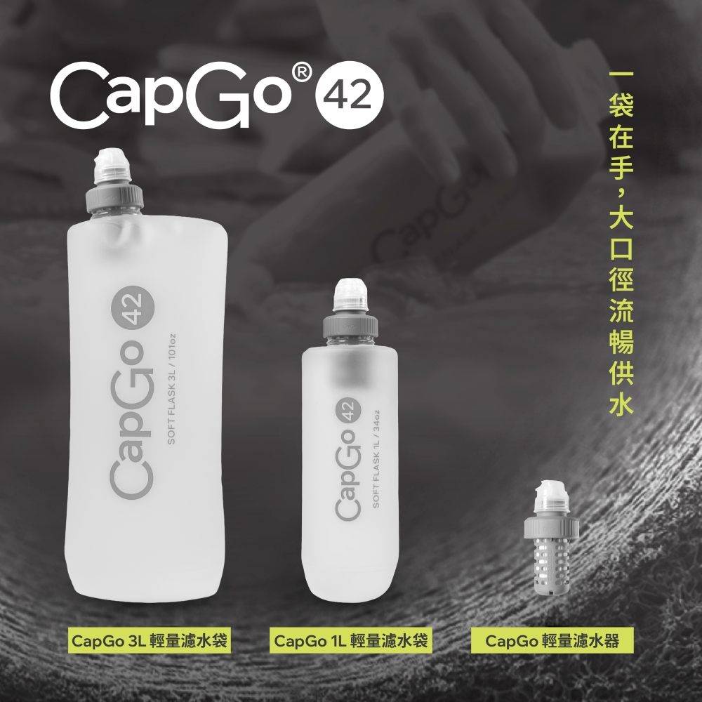 CapGo 42 series: 3L filter bag, 1L filter bag and 42mm filter (HME official product image)