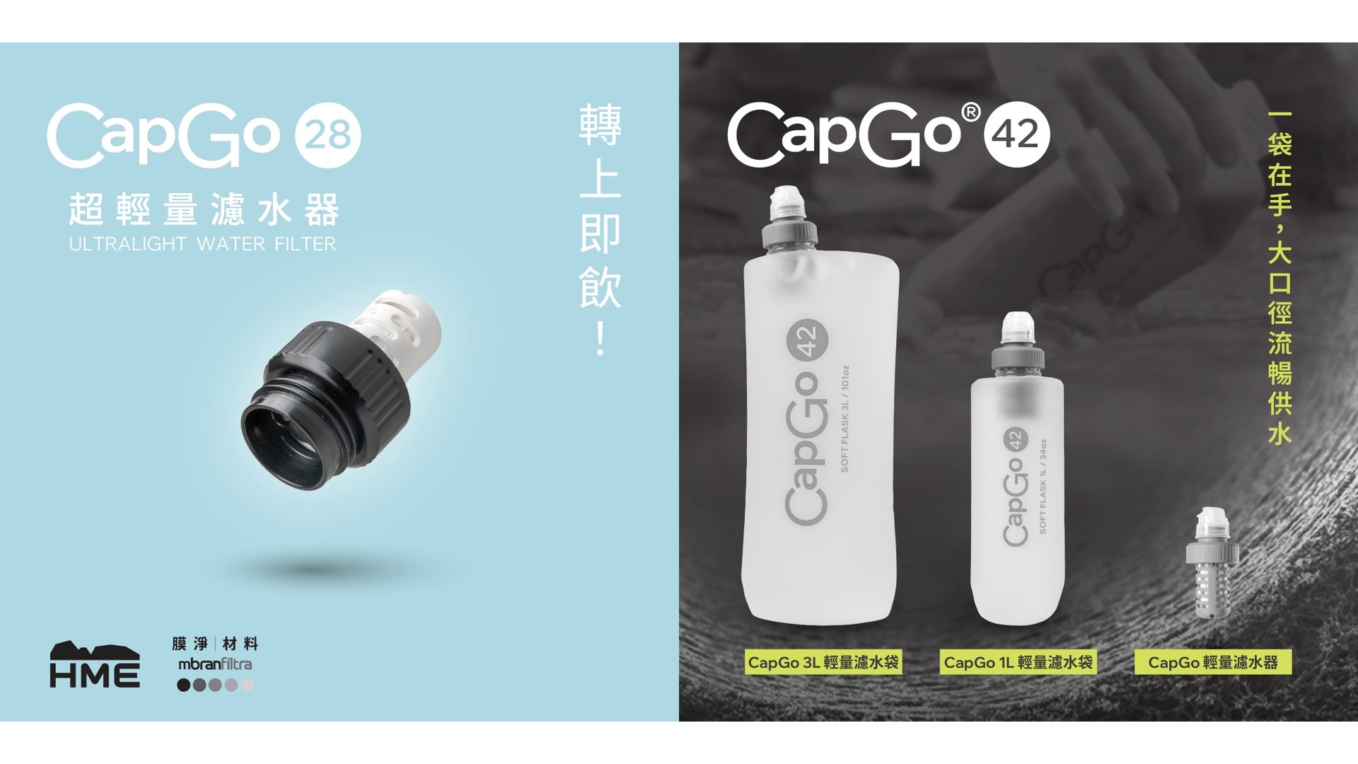 HME 百岳 × 膜淨材料 CapGo 合作系列 HME × mbranfiltra CapGo Series